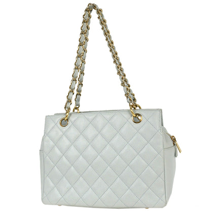 Chanel Light Blue Caviar Petite Timeless Tote PTT Chain Handbag