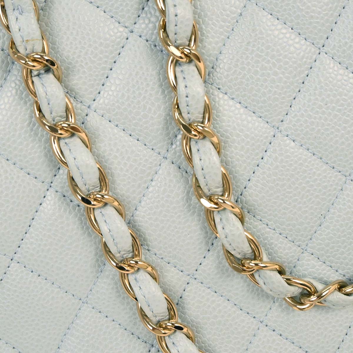 Chanel Light Blue Caviar Petite Timeless Tote PTT Chain Handbag