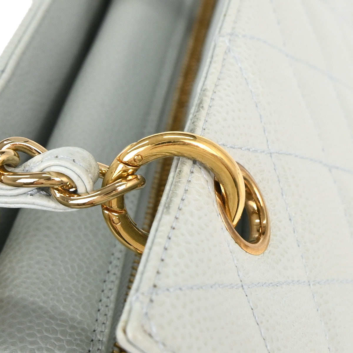 Chanel Light Blue Caviar Petite Timeless Tote PTT Chain Handbag