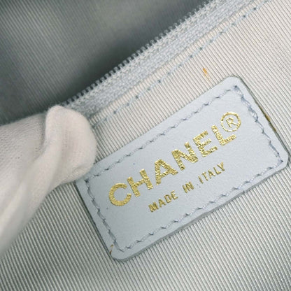 Chanel Light Blue Caviar Petite Timeless Tote PTT Chain Handbag