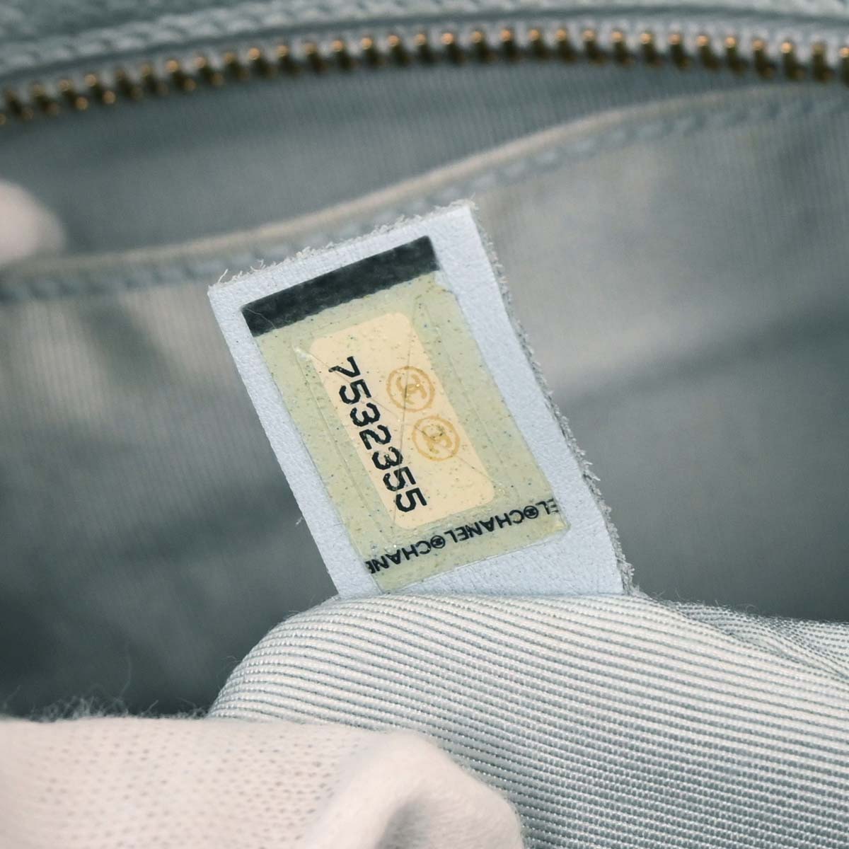 Chanel Light Blue Caviar Petite Timeless Tote PTT Chain Handbag