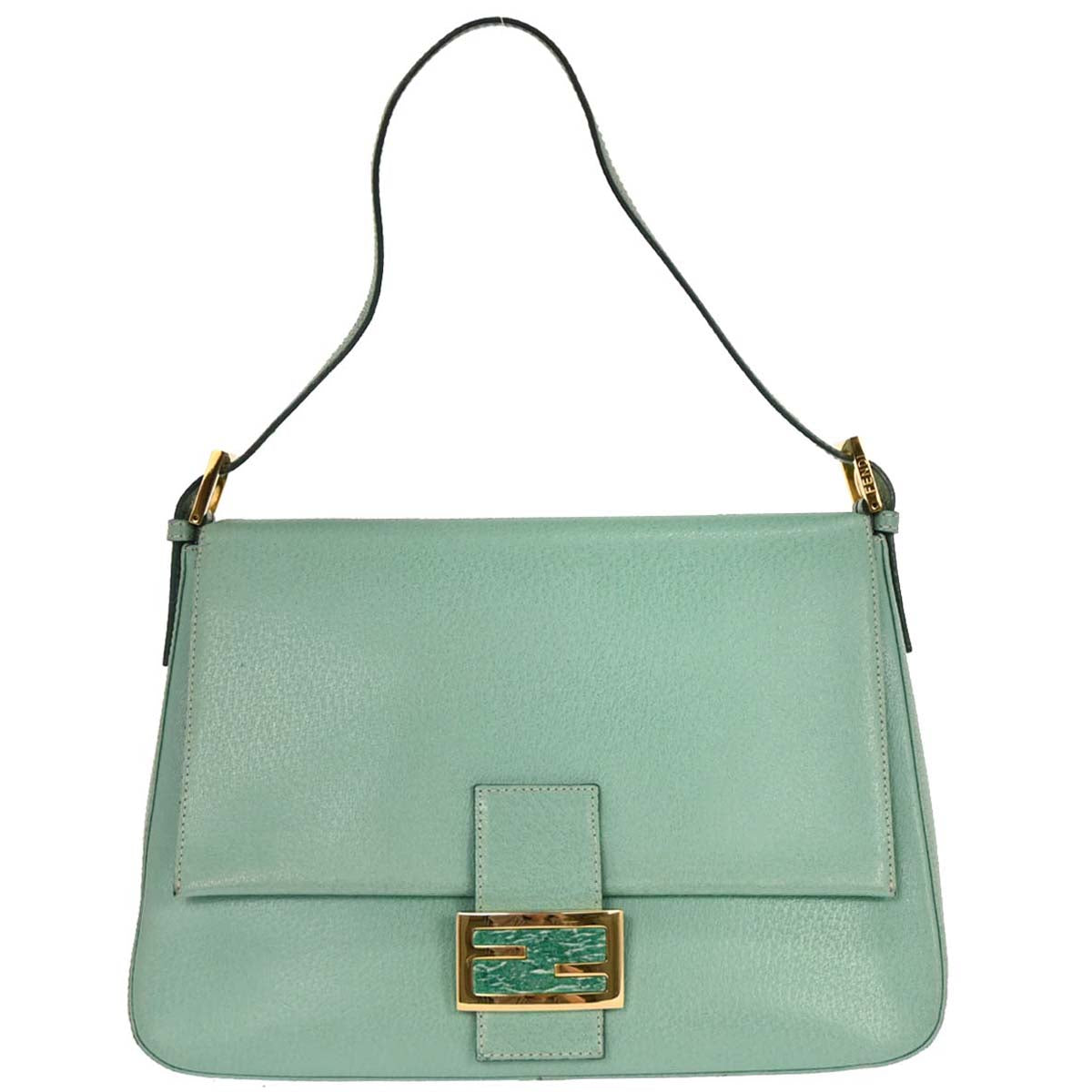 Fendi Emerald Green Leather Mamma Baguette Handbag