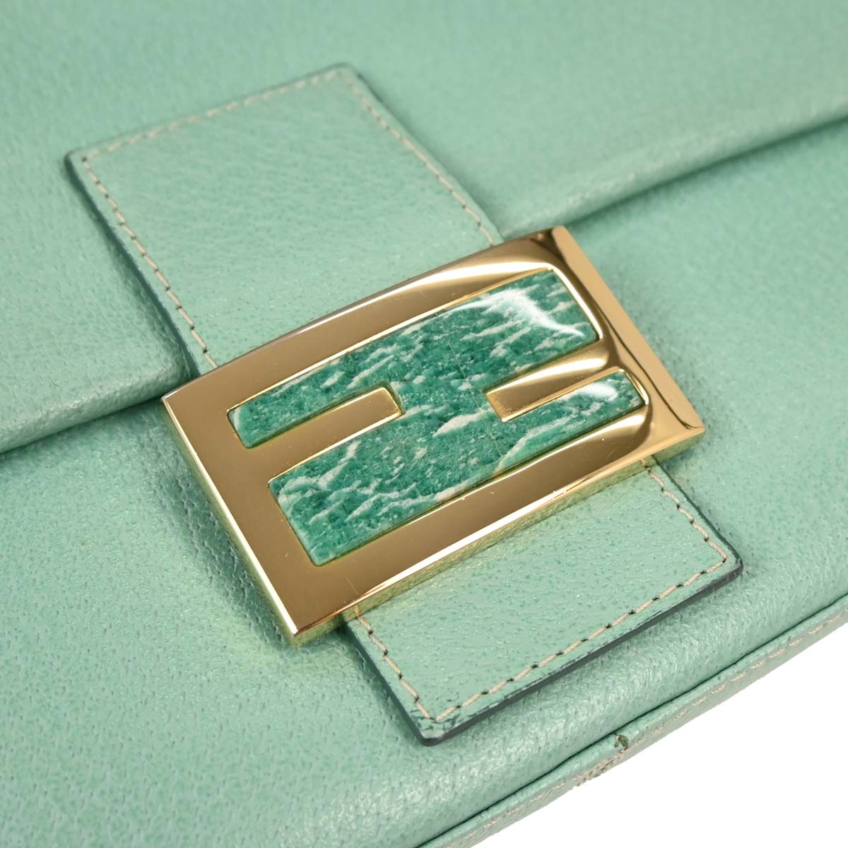 Fendi Emerald Green Leather Mamma Baguette Handbag
