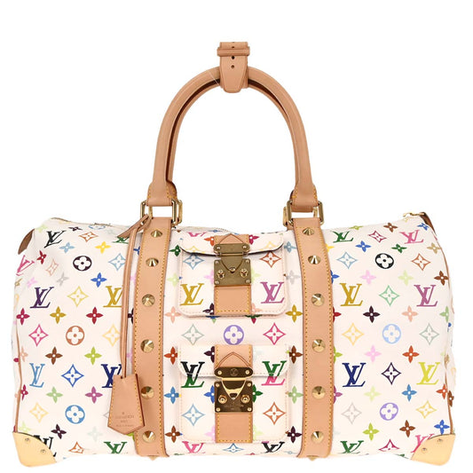 Louis Vuitton White Monogram Multicolor Keepall 45 Handbag M92641