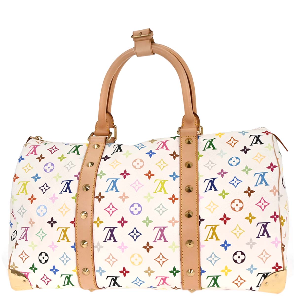 Louis Vuitton White Monogram Multicolor Keepall 45 Handbag M92641