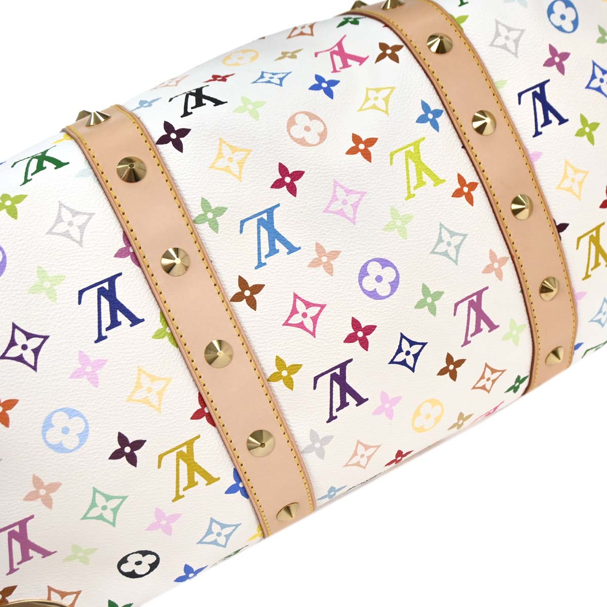 Louis Vuitton White Monogram Multicolor Keepall 45 Handbag M92641