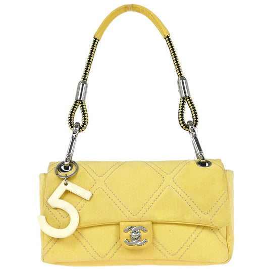Chanel Yellow Canvas No.5 Handbag