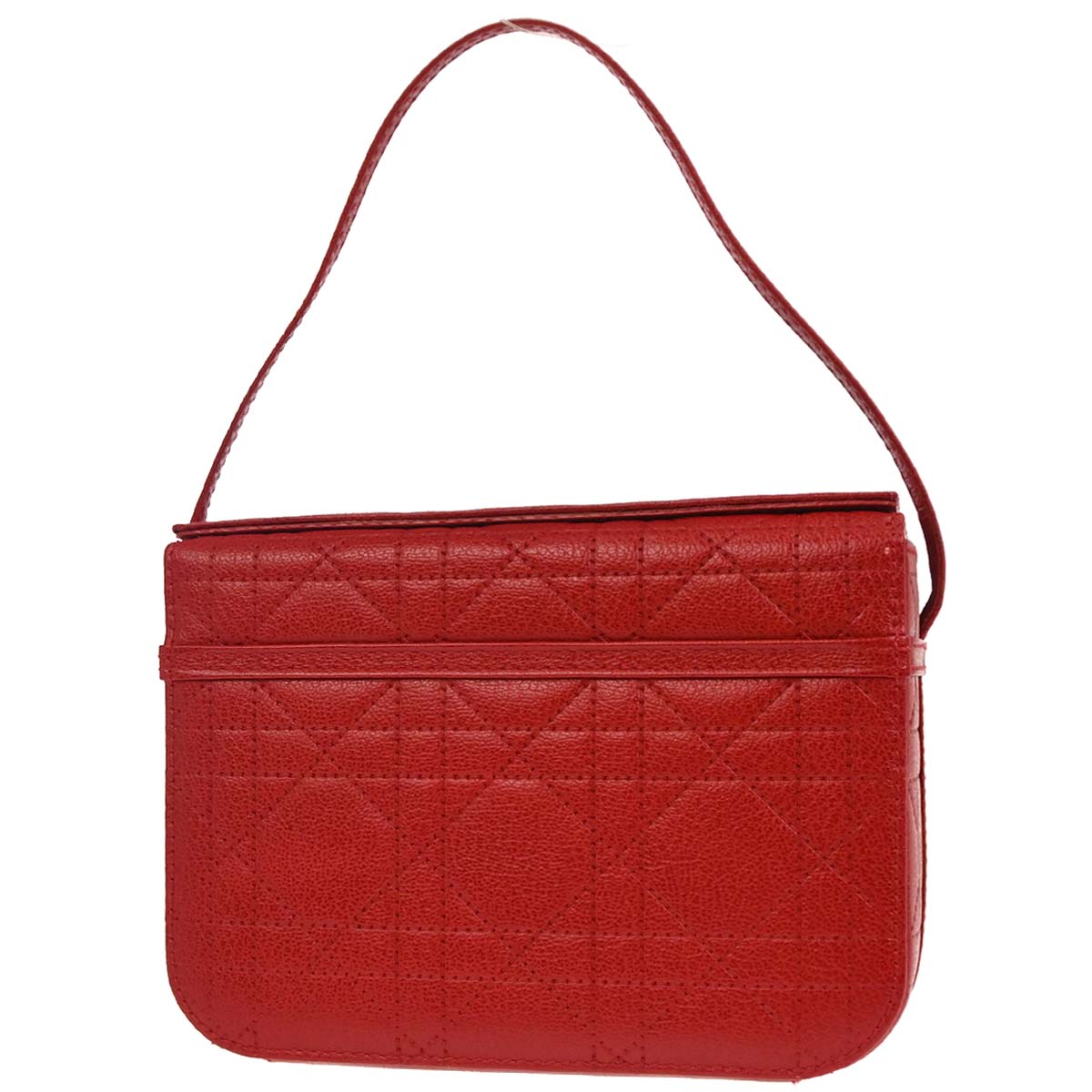 Christian Dior Red Leather Cannage Vanity Handbag