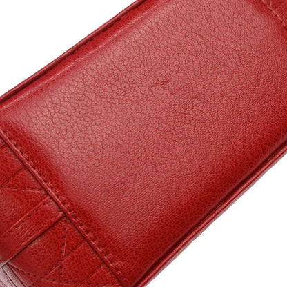 Christian Dior Red Leather Cannage Vanity Handbag