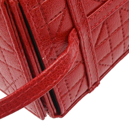 Christian Dior Red Leather Cannage Vanity Handbag