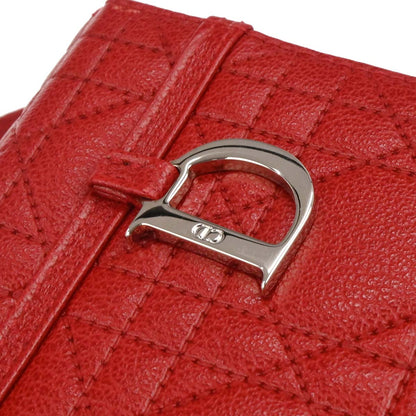 Christian Dior Red Leather Cannage Vanity Handbag