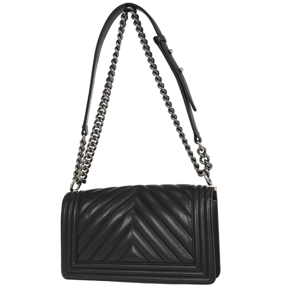 Boy Chanel 2016-2017 Black Lambskin Medium Shoulder Bag