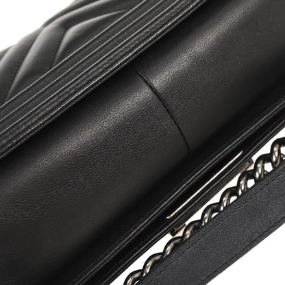 Boy Chanel 2016-2017 Black Lambskin Medium Shoulder Bag