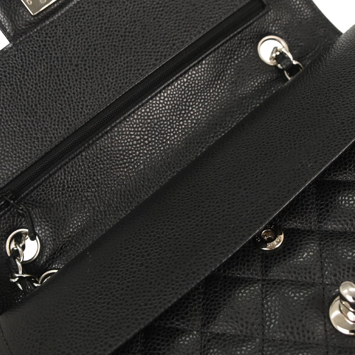 Chanel 2012 Black Caviar Medium Classic Double Flap Shoulder Bag