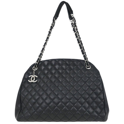 Chanel 2011 Black Calfskin Large Bowling Mademoiselle Handbag
