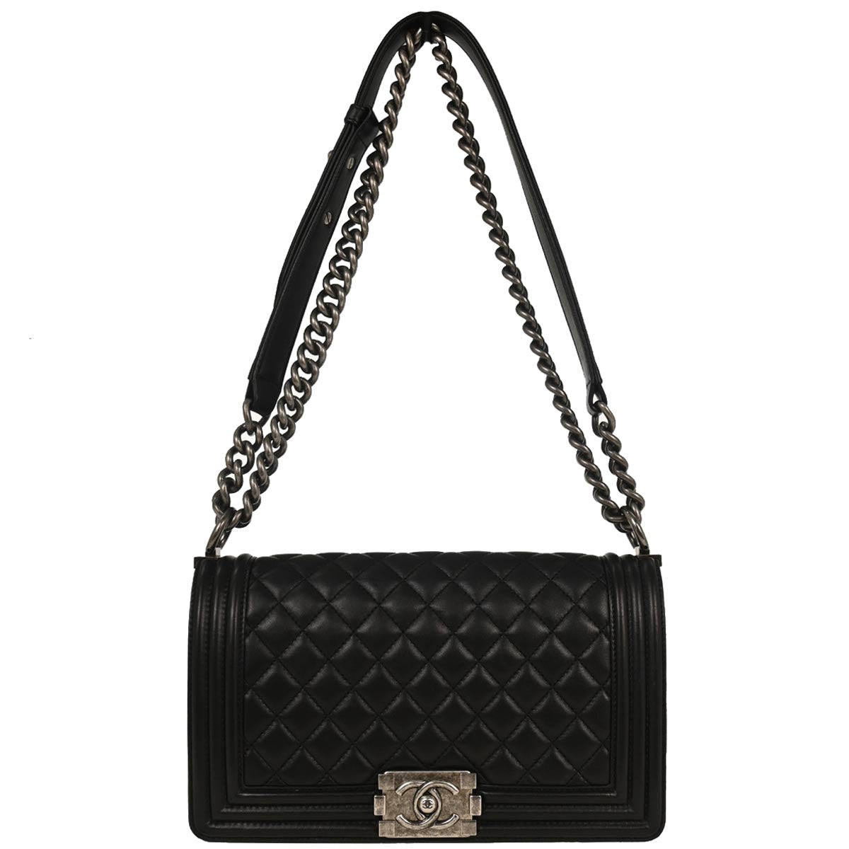 Boy Chanel Black Lambskin Medium Shoulder Bag
