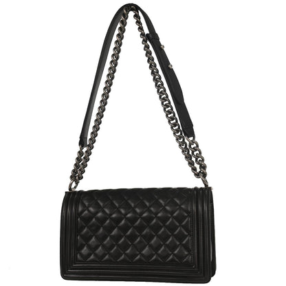 Boy Chanel Black Lambskin Medium Shoulder Bag