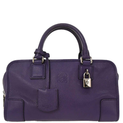 Loewe Purple Leather Amazona 28 Handbag