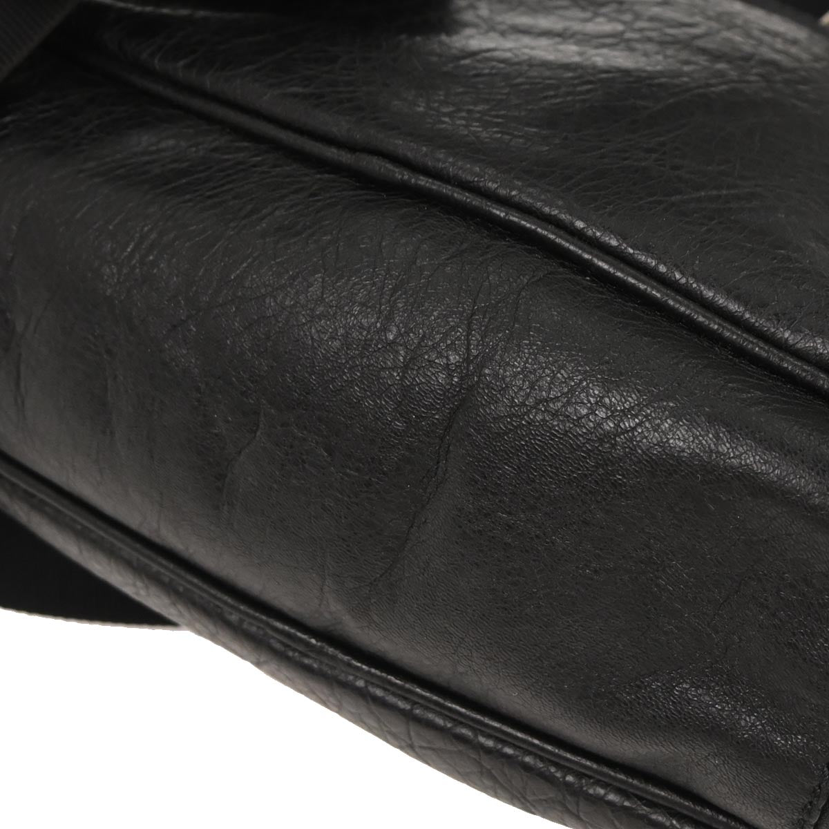 Balenciaga Black Leather Daily Shoulder Bag