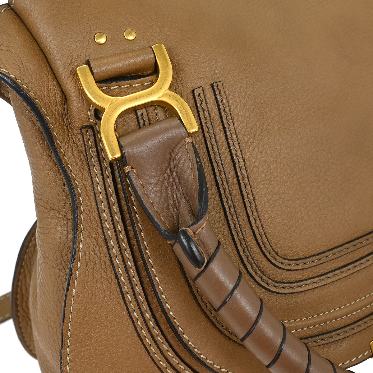 Chloe Brown Leather Marcie 2way Shoulder Handbag