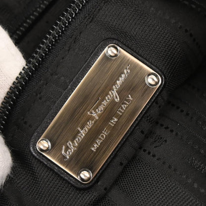 Salvatore Ferragamo Black Leather Gancini Handbag