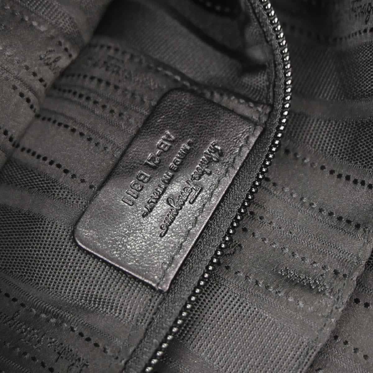 Salvatore Ferragamo Black Leather Gancini Handbag