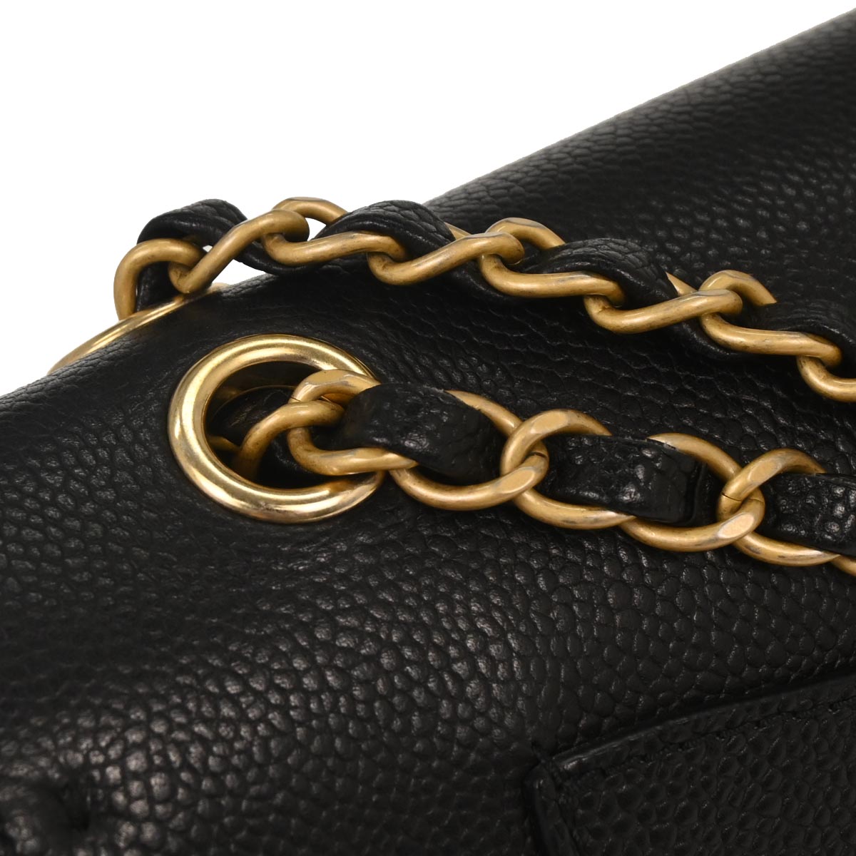 Chanel 2017 Black Caviar Medium Classic Double Flap Shoulder Bag