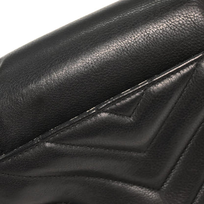 Chanel Black Calfskin Chevron Shoulder Bag