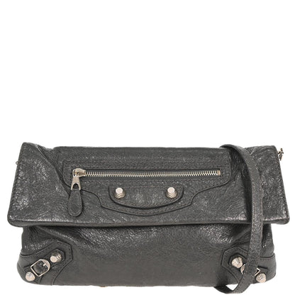 Balenciaga Gray Leather Envelope Shoulder Bag