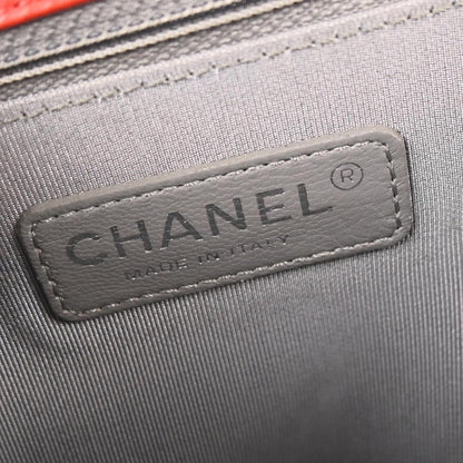 Boy Chanel Red Calfskin Wild Stitch Large Shoulder Bag