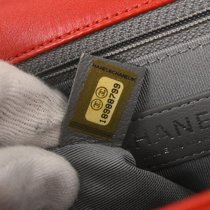 Boy Chanel Red Calfskin Wild Stitch Large Shoulder Bag