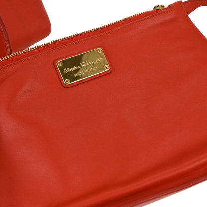 Salvatore Ferragamo Red Leather Sookie Gancini Handbag