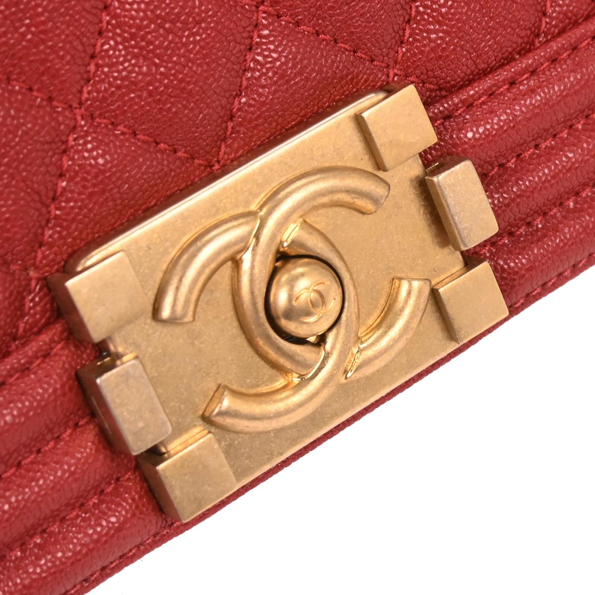 Boy Chanel 2019 Red Caviar Small Chain Shoulder Bag
