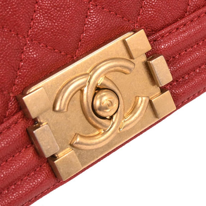 Boy Chanel 2019 Red Caviar Small Chain Shoulder Bag