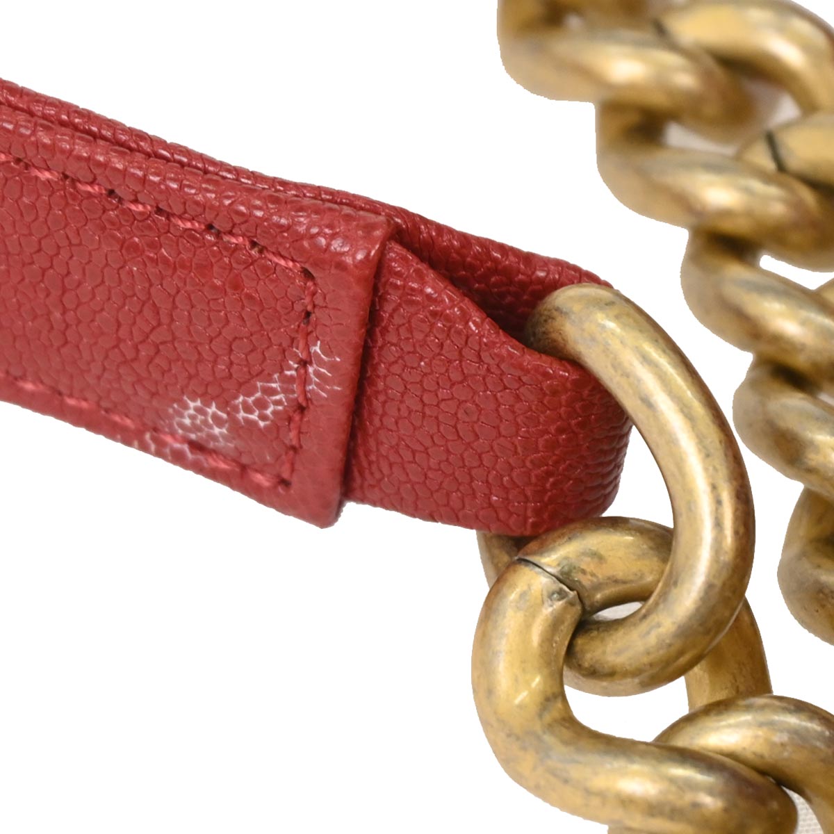 Boy Chanel 2019 Red Caviar Small Chain Shoulder Bag