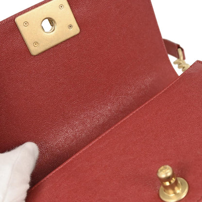 Boy Chanel 2019 Red Caviar Small Chain Shoulder Bag