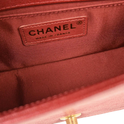 Boy Chanel 2019 Red Caviar Small Chain Shoulder Bag