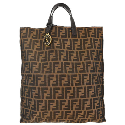 Fendi Brown Canvas Zucca Tote Handbag
