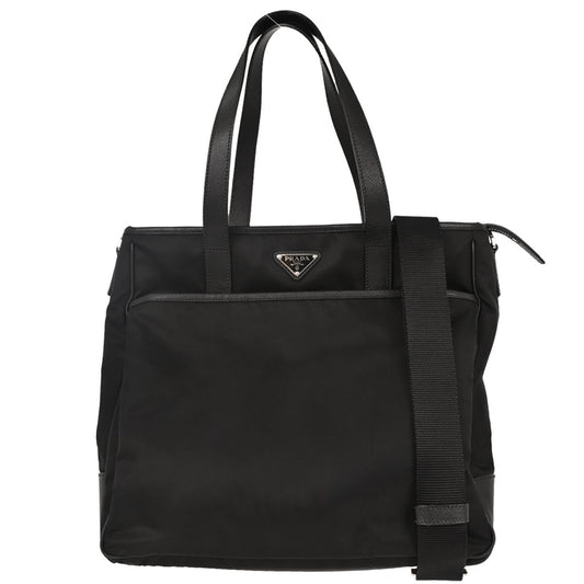 Prada Black Nylon 2way Shoulder Tote Handbag