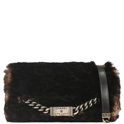 Chanel * 2014-2015 Brown Lapin Fur Shoulder Bag