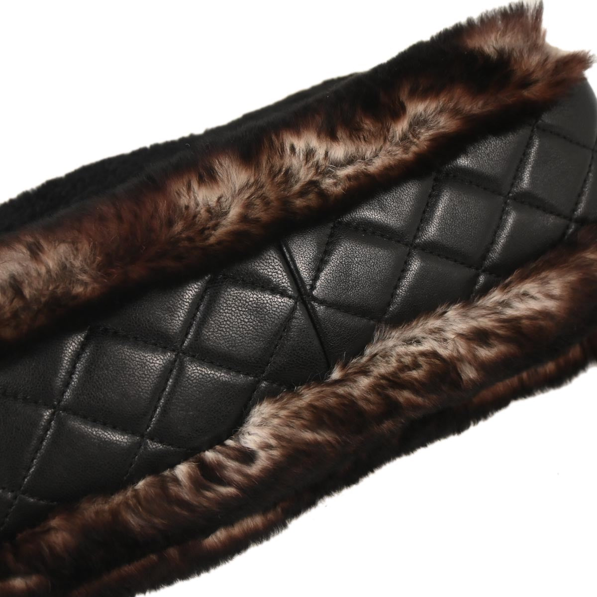 Chanel * 2014-2015 Brown Lapin Fur Shoulder Bag