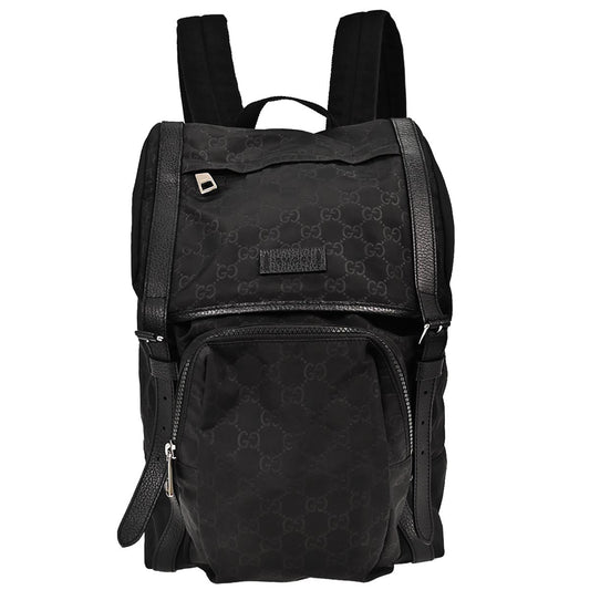 Gucci Black Nylon GG Daypack Backpack