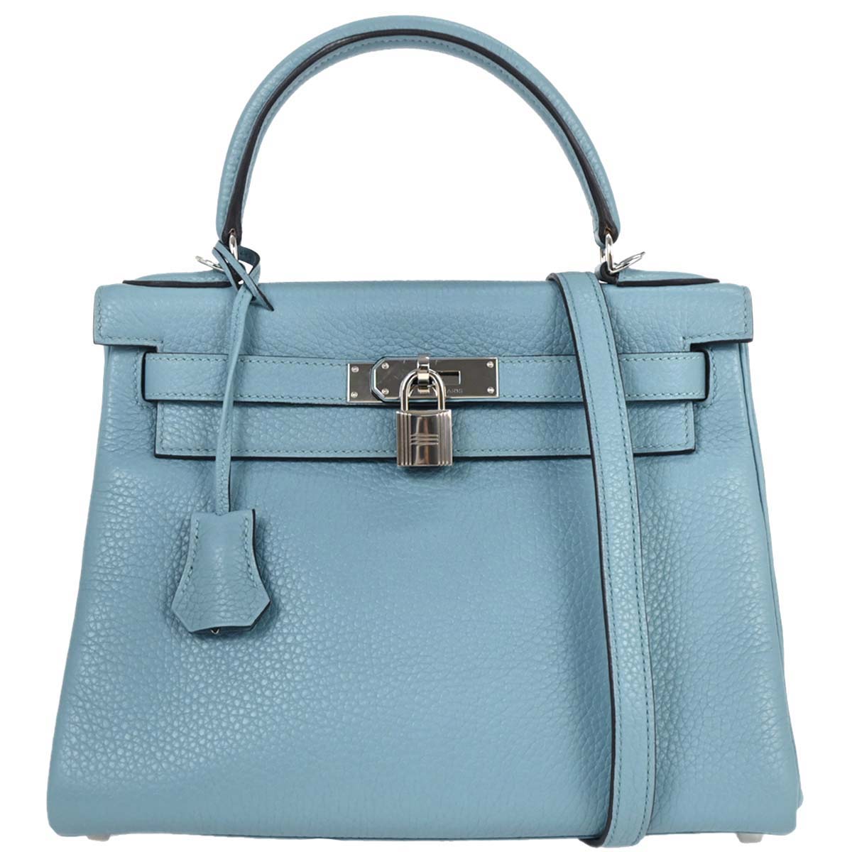 Hermes Blue Saint Cyr Taurillon Clemence Kelly 28 Retourne Handbag