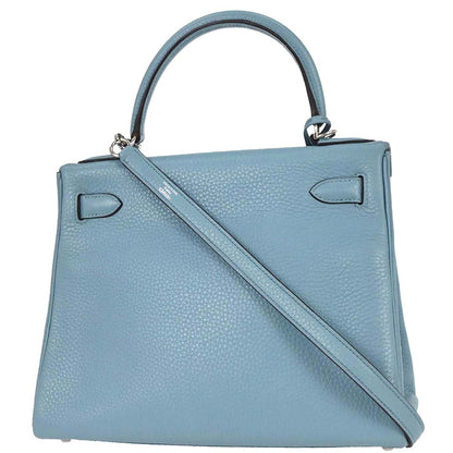 Hermes Blue Saint Cyr Taurillon Clemence Kelly 28 Retourne Handbag