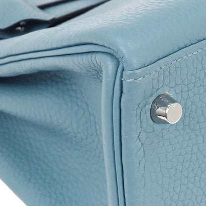 Hermes Blue Saint Cyr Taurillon Clemence Kelly 28 Retourne Handbag