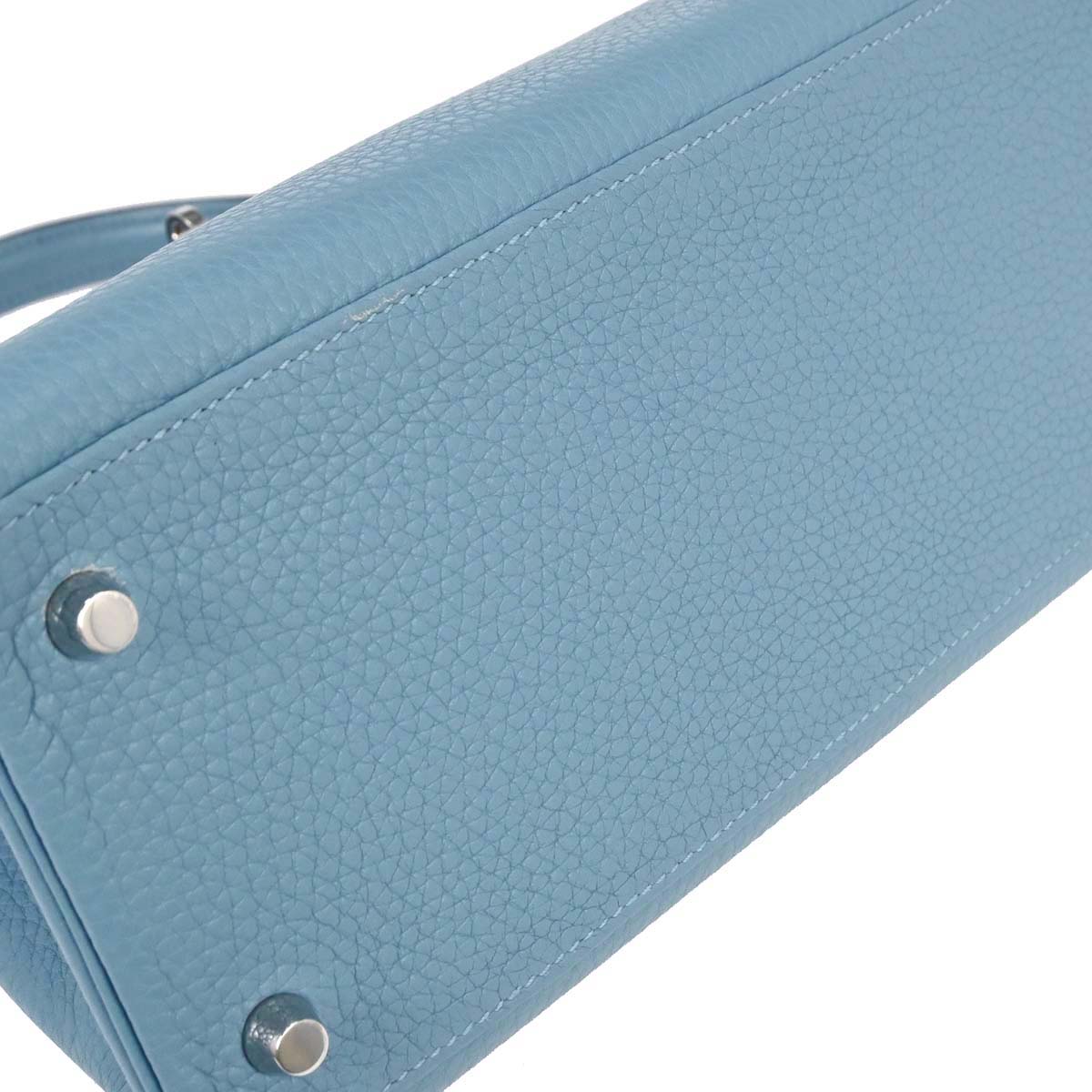 Hermes Blue Saint Cyr Taurillon Clemence Kelly 28 Retourne Handbag