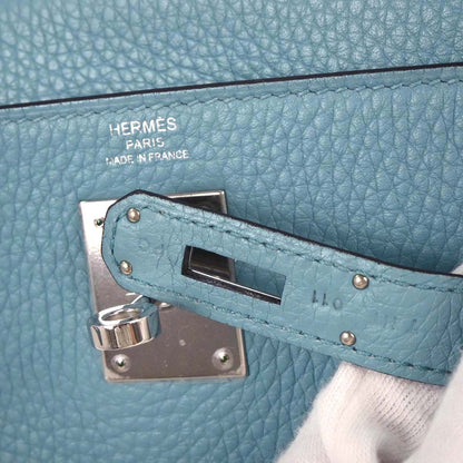 Hermes Blue Saint Cyr Taurillon Clemence Kelly 28 Retourne Handbag