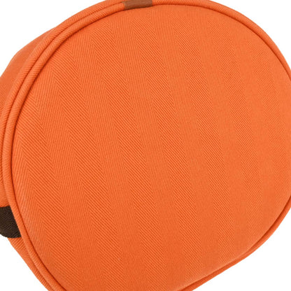 Hermes Orange Toile Chevron Sac de Pansage Bucket Shoulder Bag
