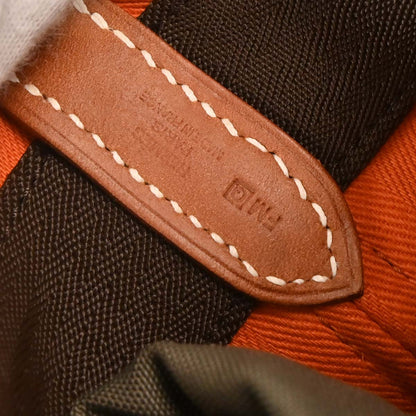 Hermes Orange Toile Chevron Sac de Pansage Bucket Shoulder Bag