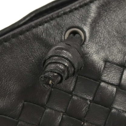 Bottega Veneta Black Lambskin Intrecciato Handbag